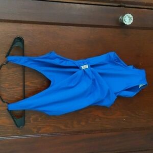 Roxanne Blue Cinch Waist Middle One Piece Swimsuit Size 10/ 34D